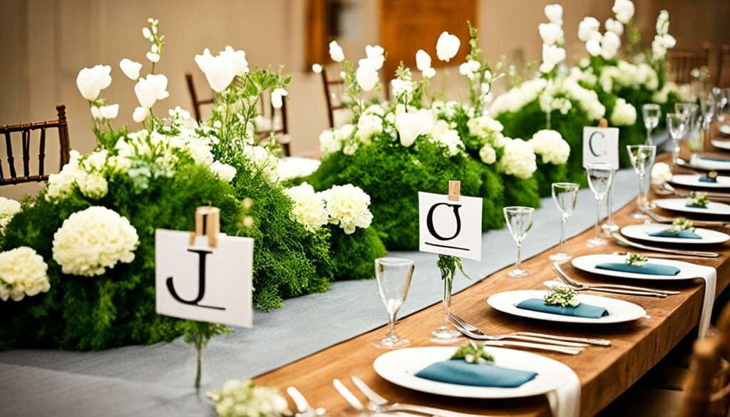 Personalisierte Tischdeko Hochzeit